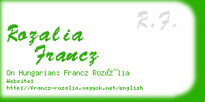 rozalia francz business card